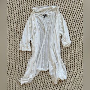 Express dream weight cotton off white 3/4 length sleeve cardigan size large